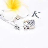 Stainless Steel Heart Ashes Necklace Angel Wing Charm Cremation Jewelry