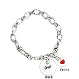 Stainless Steel Heart Bracelet Women's Water Drop Red Nectarine