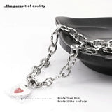 Stainless Steel Heart Bracelet Women's Water Drop Red Nectarine