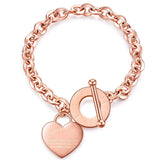 Stainless Steel Heart Bracelets for Women Party Gift Chain Charm Bracelets