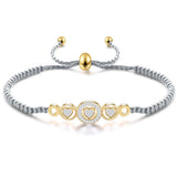 Heart Charm Bracelet Beaded Chain for Women Jewelry Gift
