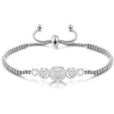 Heart Charm Bracelet Beaded Chain for Women Jewelry Gift