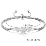 Heart Charm Bracelet Beaded Chain for Women Jewelry Gift