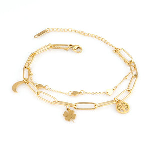 Heart Charms Bracelet For Women Stainless Steel Gift Personality Pendant