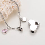 Heart Cremation Urn Necklace Stainless Steel Ash Jewelry Memorial Keepsake