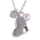 Heart Cremation Urn Necklace Stainless Steel Ash Jewelry Memorial Keepsake