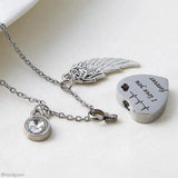 Heart Cremation Urn Necklace Stainless Steel Ashes Pendant Gift Bag