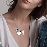 Heart Cremation Urn Necklace Stainless Steel Ashes Pendant Gift Bag