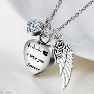 Heart Cremation Urn Necklace For Ashes Stainless Steel