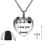Heart Cremation Urn Necklace For Ashes Stainless Steel