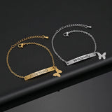Customizable Heart Engrave Name Stainless Steel Bracelet
