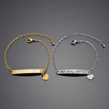 Customizable Heart Engrave Name Stainless Steel Bracelet