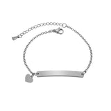 Customizable Heart Engrave Name Stainless Steel Bracelet
