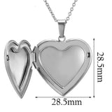 Stainless Steel Heart Photo Memory Locket Necklace