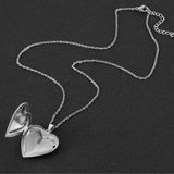 Stainless Steel Heart Photo Memory Locket Necklace