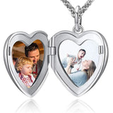 Stainless Steel Heart Photo Memory Locket Necklace