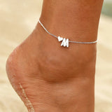 Heart Letter Anklet Bracelet Stainless Steel Women Foot Jewelry