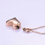 Heart Memorial Jewelry Engraved Forever Cremation Ash Urn Pendant
