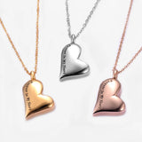 Heart Memorial Jewelry Engraved Forever Cremation Ash Urn Pendant