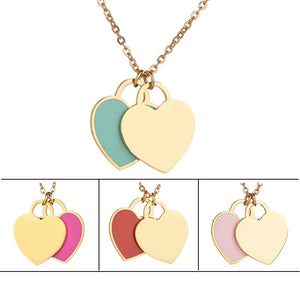 Heart Necklace Stainless Steel for Women Girls Jewelry Gift