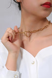 Metal Heart Turnbuckle Necklace Choker for Women