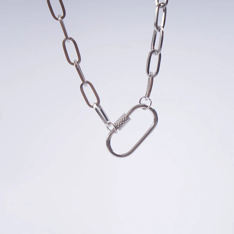 Metal Heart Turnbuckle Necklace Choker for Women