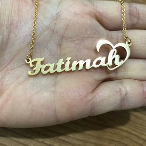 Stainless Steel Heart Necklace Personalized Name Jewelry