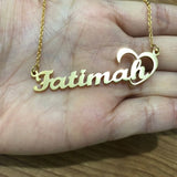 Stainless Steel Heart Necklace Personalized Name Jewelry