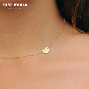 Personalized Heart Necklace for Women Engraved Name Choker Jewelry