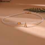 Heart Pendant Necklace Pearl Bead Letter Necklace Femme Jewelry