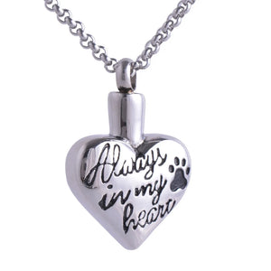 Heart Shape Dog Claw Memorial Pendant Necklace