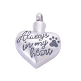 Heart Shape Dog Claw Memorial Pendant Necklace