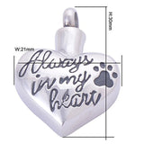 Heart Shape Dog Claw Memorial Pendant Necklace