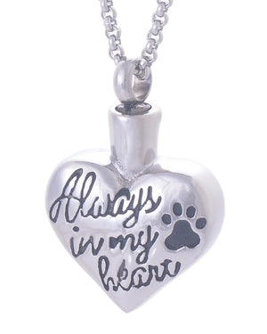 Heart Shape Dog Claw Memorial Pendant Necklace