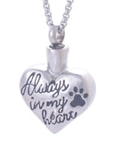Heart Shape Dog Claw Memorial Pendant Necklace
