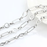 Stainless Steel Heart Shaped Chain Flat Oval Cable Chains For DIY Jewelry Making
