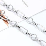 Stainless Steel Heart Shaped Chain Flat Oval Cable Chains For DIY Jewelry Making