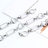 Stainless Steel Heart Shaped Chain Flat Oval Cable Chains For DIY Jewelry Making