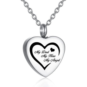 Heart Shaped Memorial Urn Necklace - Custom Text