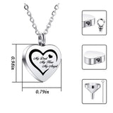 Heart Shaped Memorial Urn Necklace - Custom Text