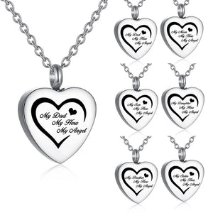Heart Shaped Memorial Urn Necklace - Custom Text