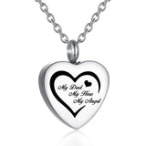 Heart Shaped Memorial Urn Necklace - Custom Text
