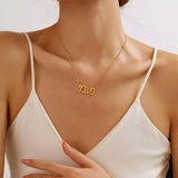 Personalized Hebrew Name Necklace Stainless Steel Box Chain Jewelry
