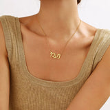 Personalized Hebrew Name Necklace Stainless Steel Box Chain Jewelry