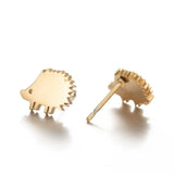 Stainless Steel Hedgehog Earings Animal Ear Studs Mini Sliver Earrings