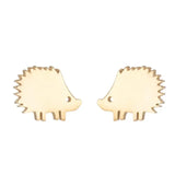 Stainless Steel Hedgehog Earings Animal Ear Studs Mini Sliver Earrings