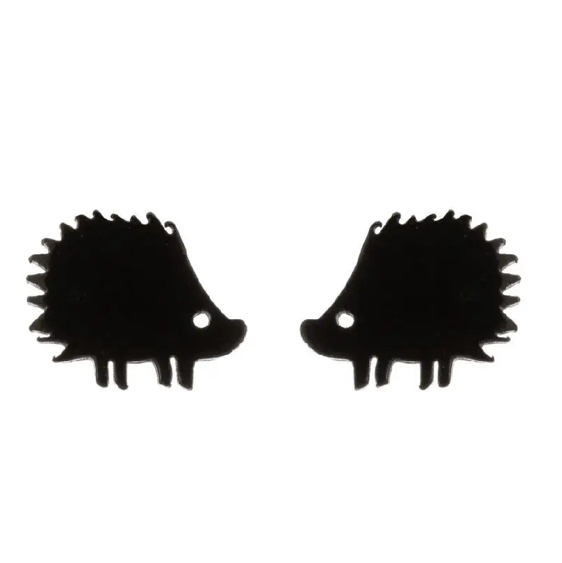 Stainless Steel Hedgehog Earings Animal Ear Studs Mini Sliver Earrings