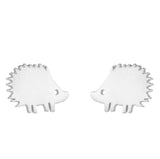 Stainless Steel Hedgehog Earings Animal Ear Studs Mini Sliver Earrings