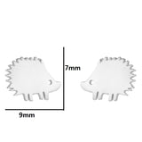 Stainless Steel Hedgehog Earings Animal Ear Studs Mini Sliver Earrings