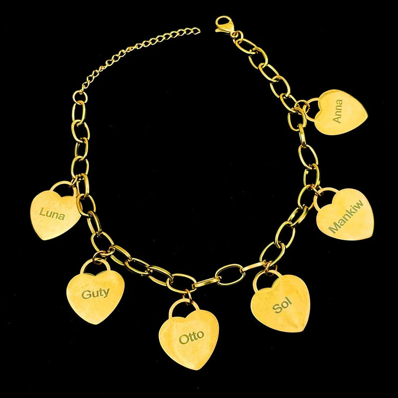 Custom Stainless Steel Nameplate Chain Bracelet for Men and Women
